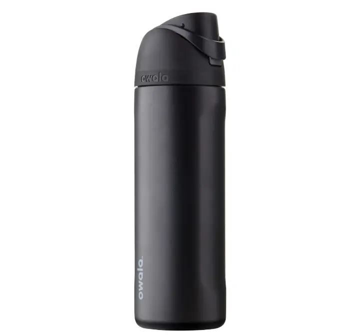Owala FreeSip Insulated Stainless Steel Water Bottle with Straw, BPA-Free Sports Water Bottle, Great for Travel, 24 Oz, Very, Very Dark