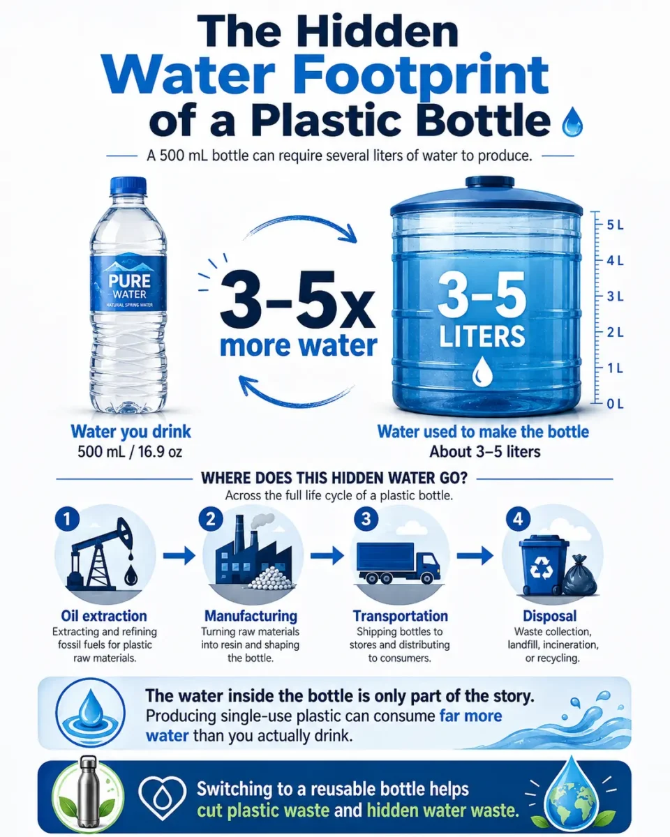 The Hidden Water Footprint of a Plastic Bottle