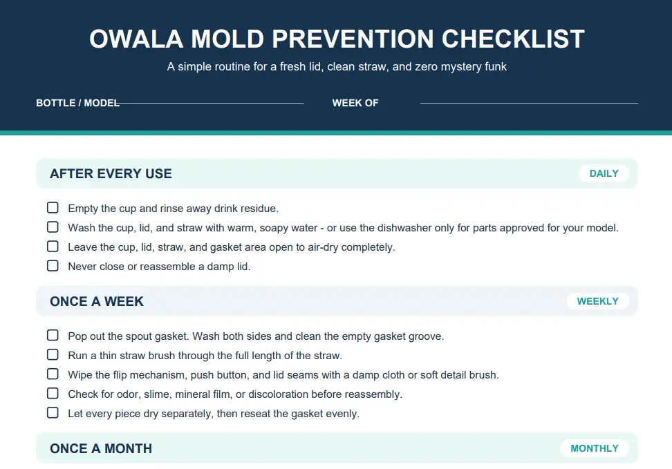 Your Weekly & Monthly Mold Prevention Checklist